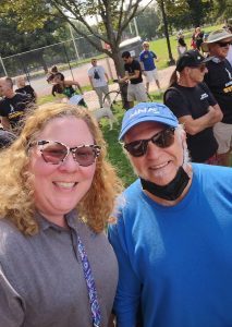 Member Richelle Devereaux-Murray ran into Ron Patenaude, the SEIU chief negotiator of our first contract, at the SAG-AFTRA New England rally on August 9.